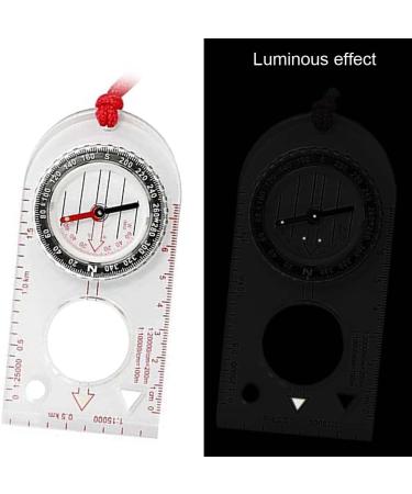 Multifunctional Waterproof Navigation Compass Map Ruler Magnifier for Explorer Hiking Map Reading and Navigation with Adjustable Lanyard - Buy Online on GoSupps.com
