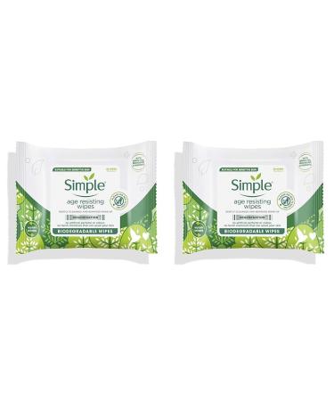 Simple Regeneration Age Resisting Biodegradable Facial Wipes remove make-up and fights premature ageing for sensitive skin 20 wipes package may vary (Pack of 2) 20 Count (Pack of 2) Age Resisting