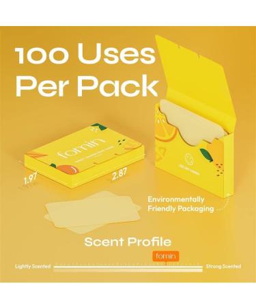 FOMIN Antibacterial Lemon Travel Soap Sheets - 300ct Dissolvable Hand Washing Mini Soap for Camping - Buy Online on GoSupps.com