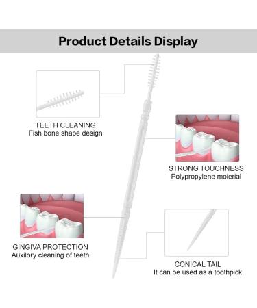 200 Soft Silicone Interdental Brushes & Toothpicks for On-the-Go Dental Care | White Room Brush - Buy Online on GoSupps.com