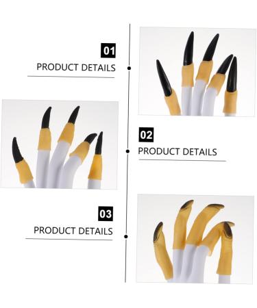FOMIYES 3 Sets Halloween Nail Set Zombie Fingers Nail Zombie Finger Nail Halloween Props Fake Nails Spooky Fake Finger Fingertip Fingernail Fake Fingers Nail Prom Vinyl The Witch - Buy Online on GoSupps.com
