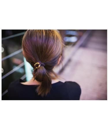 Lovef 5Pcs Gold Plated Metal Cuff Ponytail Hair Ties - Fashion Elastic Hair Bands - Buy Online on GoSupps.com