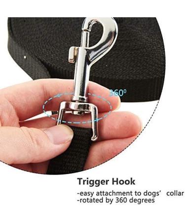 15m Black Track Line for Dogs - Durable Nylon Leash with D-Carabiner & Grip Cushion - Weatherproof Training Line for All Dog Sizes - Buy Online on GoSupps.com