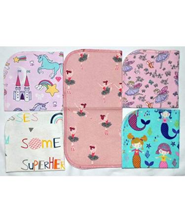 Set of 5 All Things Girl Printed Flannel Paperless Towels - 1 Ply, 12x12 Inches - Buy Online on GoSupps.com