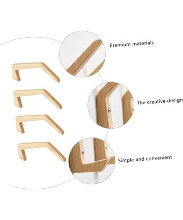Alipis 4pcs Rubber Wood Hook Wall Hook Storage Hanger Hanging Hook Household Products Japanese-Style - Buy Online on GoSupps.com