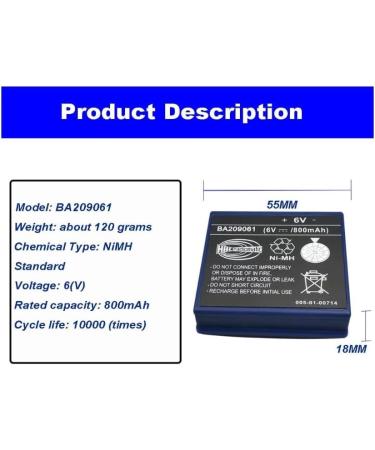 Buy (6 Pack) 800mAh 6V BA209061 NI-MH Batteries for HBC BA209061 Remote Control Pump Truck - International Shipping Available - Buy Online on GoSupps.com