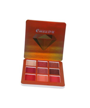 Beavorty Eyeshadow Powder 9 Eyeshadow Women Eye Shadow Metallic Eye Shadow Palettes Makeup Palette Flash Shimmer Eyeshadow 1 count (Pack of 1) Red
