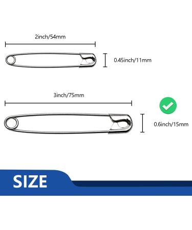 ZIPCCI 3 inch Safety Pins  100 Pcs Safety Pins Heavy Duty  Large Safety Pins  Steel Wire - Buy Online on GoSupps.com