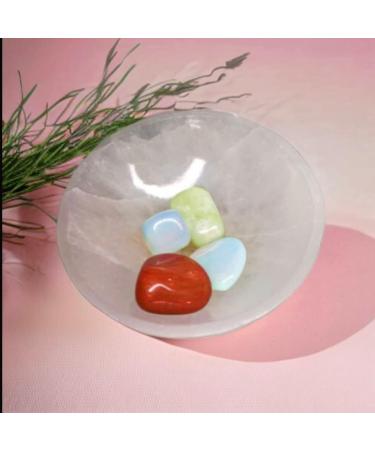 Selenite Handmade Charging Bowl - 6cm | Spiritual Energy Cleansing Plate for Meditation and Jewelry Storage - Buy Online on GoSupps.com