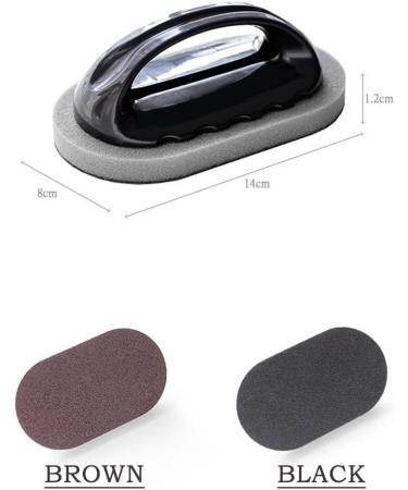 Magic Sponge Brush with Handle Scouring Pad Pot Scrubber Nano Emery Sponge for Powerful Cleaning - Durable and Versatile Kitchen Cleaning Tool (Black 3 Pcs) Black 3 Pcs - Buy Online on GoSupps.com