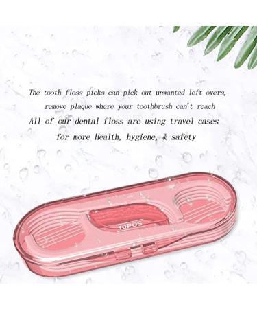 Travel Dental Floss Case with Professional Toothpicks Sticks - Superfine Floss Picks for Teeth Cleaning in Pink or Green - Buy Online on GoSupps.com