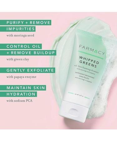 Whipped Greens Oil-Free Foaming Cleanser - Moringa & Papaya 150ml | Shop Internationally - Buy Online on GoSupps.com