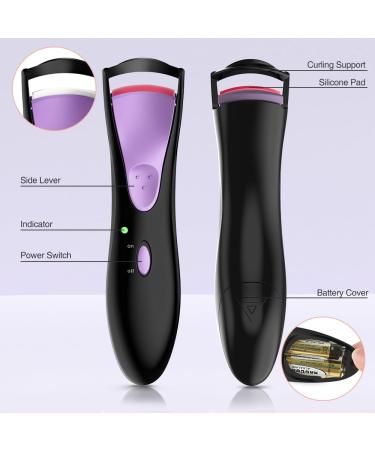 TOUCHBeauty Professional Heated Eyelash Curler | Upgrade Portable Electric Curler for Long-Lasting Painless Eyelash Curling - Curved Purple Design - Buy Online on GoSupps.com