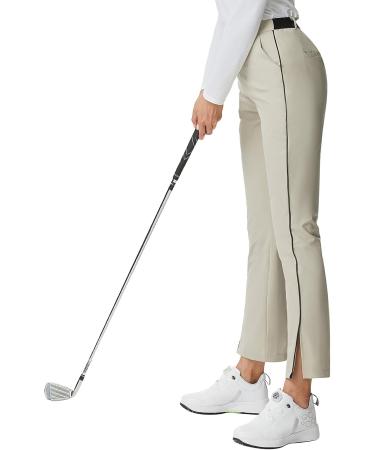 JACK SMITH Women's Golf Trousers Khaki L Lightweight Water Resistant Work Pants UPF 50+ | Elastic Waist, Quick Dry for Travel - Buy Online on GoSupps.com