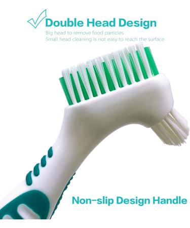 Mckkor Premium Denture Cleaning Brush Set - Multi-Layered Bristles, Ergonomic Handle - Pack of 2 - Buy Online on GoSupps.com