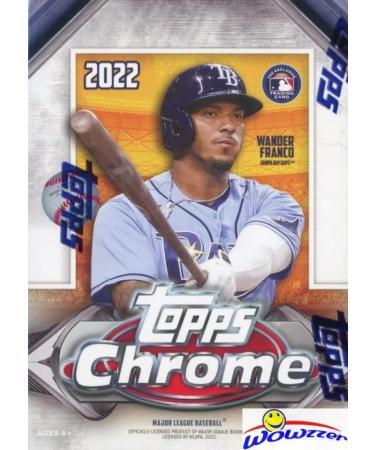 2022 Topps Chrome Baseball EXCLUSIVE Factory Sealed Blaster Box with (2) SPECIAL SEPIA & (2) PINK REFRACTOR PARALLELS! Look for RC & Autos of Julio Rodriguez  Bobby Witt  Wander Franco & More! WOWZZER - Buy Online on GoSupps.com