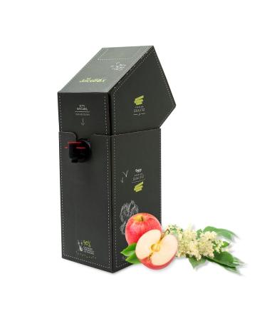JuiceBox Syrup Light - 2 liters makes 52 liters of ready-to-drink beverage sustainable vegan delicious & hardly any calories (Apple-Elderberry Light)