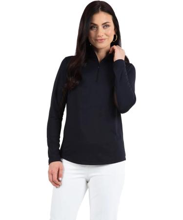 IBKUL Sun Protective UPF 50+ Icefil Cooling Long Sleeve Mock Neck Top - Turquoise Solid XXL - Buy Online on GoSupps.com