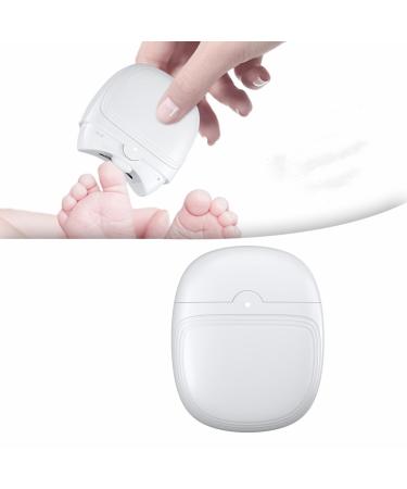 Electric Nail Clippers Automatic Nail Clippers for Adults 2 in 1 Fingernail Cutter and File Electric Automatic Nail Clipper with Light Automatic Nail Care Tool USB Rechargeable White