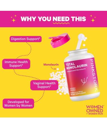 Pink Stork Total Monolaurin Supplement - Morning Sickness & Vaginal Health Support - 2.4oz - Buy Online on GoSupps.com