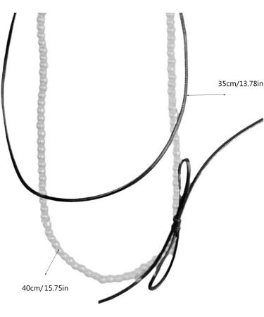 OralGos Elegant Double Layer Leather Necklace with Bow Collar - Stylish Gray Accessory for Daily Wear | International Shipping Available - Buy Online on GoSupps.com