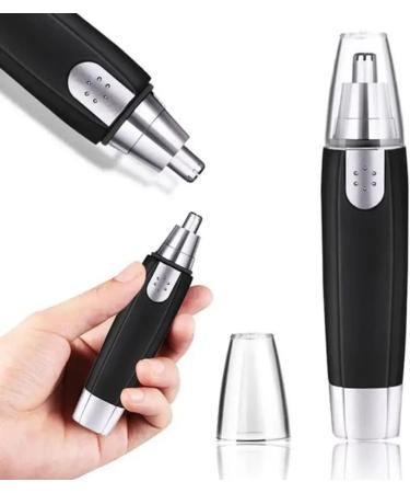 Portable Electric Nose & Ear Hair Trimmer - Painless Eyebrow & Facial Hair Remover for Men & Women - Black - Buy Online on GoSupps.com