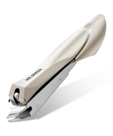 MR.GREEN Slanted Edge Nail Cutting Clippers Cuticle Nippers Tool Stainless Steel Dead Skin Oblique Tip Trimmer Manicure Scissors (Mr-1115(Large))