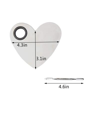 Stainless Steel Heart Shaped Makeup Palette Spatula - Professional Makeup Artist Tool for Blending Cosmetic Foundation Shades - Buy Online on GoSupps.com