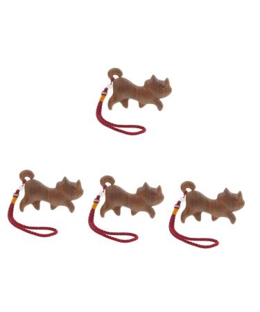 Tovinanna 4 pieces of cats massage comb Manual scalp massage devices Broad tooth hair comb wooden comb combs for wood wide tooth comb hand -held wider comb wide 11.00x7.50cmx4pcs braunx4st