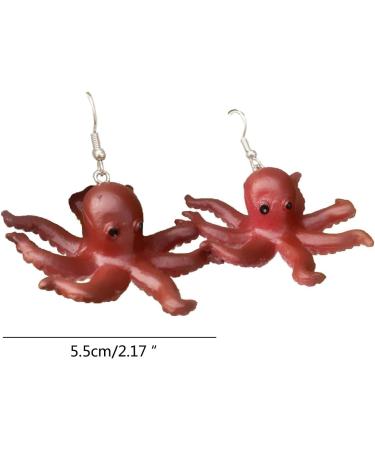 Feyley Eight-Armed Octopus Earrings | Punk Hip-Hop Resin Drop Earrings | Statement Jewelry Gift for Women & Girls - Buy Online on GoSupps.com
