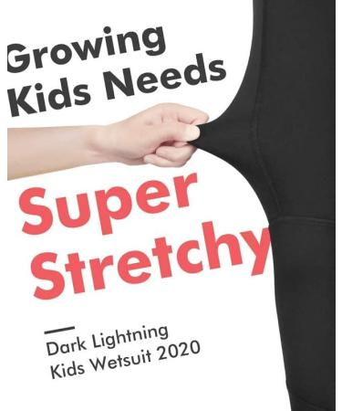 Dark Lightning 3/2mm Kids Wetsuit - Neoprene Thermal Swimsuit for Boys & Girls (X-Small) - Buy Online on GoSupps.com