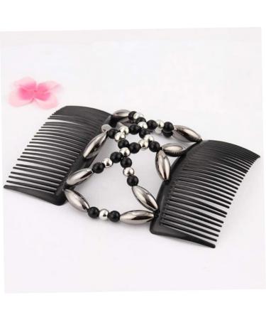 Hairpin Beads Hair Combs Magic Stretchy Double Comb Hair Clips Elastic Hairpins Accessories - Buy Online on GoSupps.com