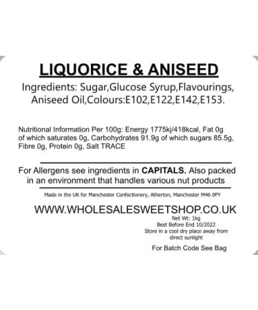 Ellies Jellies Liquorice & Aniseed 1kg Bag - Buy Online on GoSupps.com