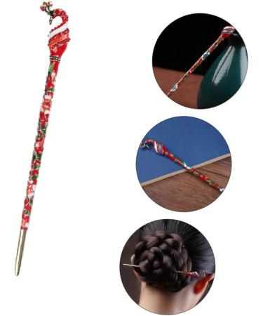 Mikinona 1pc Hanfu Hairpin Hair Stick Decorative Hair Forks Retro Hair Pin Retro Chignon Pin Chinese Chopsticks Hair Accessories Red Chinese Chopsticks for Hair Personality Hair up Alloy - Buy Online on GoSupps.com