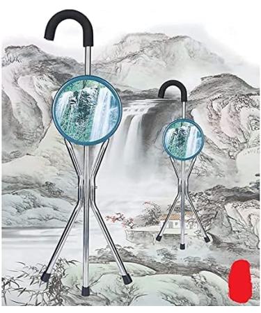 Walking Stick with Seat Folding Canes Seat Crutch Stool Abs Engineering Plastic Panel Handle and Foot Pad Triangular Support Design for Elder Gift for Elderly Gift Innovate - Buy Online on GoSupps.com