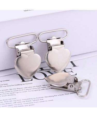 Jihuoo 20 Metal Heart Shape Pacifier Clips Durable Clips & Chains for Bibs Braces & Pacifiers | International Shipping - Buy Online on GoSupps.com