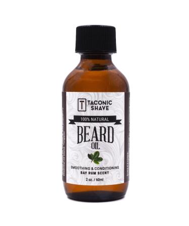 Taconic Shave Premium Huile barbe enti rement naturelle - Bouteille de 2 onces - Bay Rum
