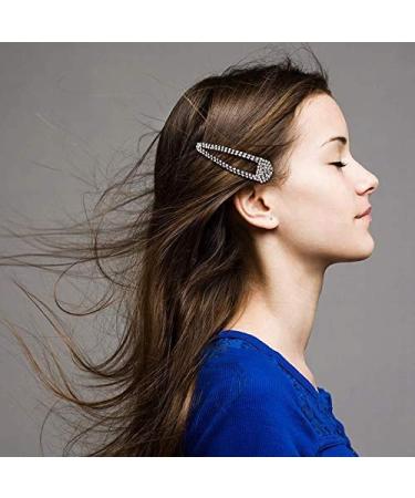 Strass Hair Clips for Women & Girls - 4-Piece Bridal Jewelry Set 7.6 cm Silver Hair Accessories for Weddings - Buy Online on GoSupps.com