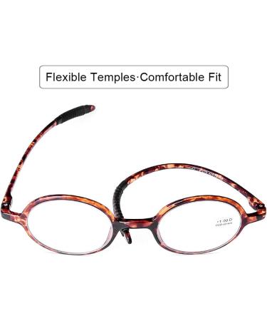 DOOViC Round Reading Glasses - Flexible Lightweight Tortoise Design for Men & Women (+1.75 Strength - Buy Online on GoSupps.com