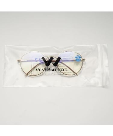 Vevesmundo Blue Light Filter Reading Glasses - Retro Metal Anti-Glare Eyewear for Men & Women | +1.0 to +4.0 Strength - Buy Online on GoSupps.com