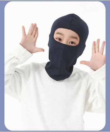 Lexicanmhs Kids Storm Hood & Balaclava - Windproof Face Mask for Summer Cycling - UV Protection for Girls (Gray & Navy) - Buy Online on GoSupps.com