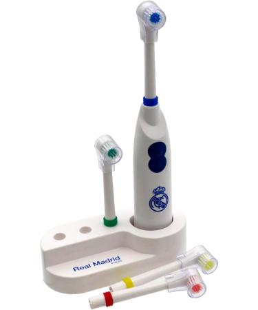 CyP Brands Real Madrid Toothbrush - Battery Operated Vibrating Oral Hygiene Brush | Official White Dental Care Product - Buy Online on GoSupps.com