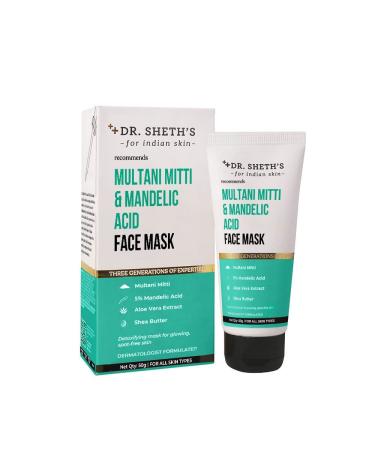 Multani Mitti & Mandelic Acid Face Mask for Glowing Skin | Oil Control Tan Removal & Skin Brightening | Suits All Skin Types | Men & Women | 50 g