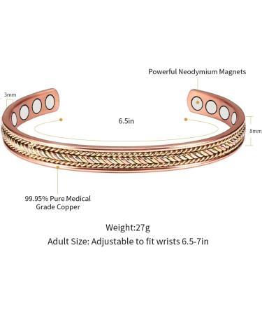 Enercoppex Copper Bracelet for Arthritis | Pure Copper Magnet Therapy | 3500 Gauss Joint Support Jewelry - Buy Online on GoSupps.com