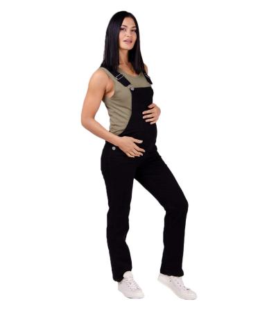 Wash Clothing Company Maternity Dungarees Black Denim Pregnancy Overalls Maternity Fashion IVY 18 Black
