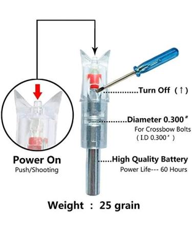 6PCS Lighted Nocks for 0.300 Crossbow Bolts + 7.62mm Screwdriver | Red - Buy Online on GoSupps.com