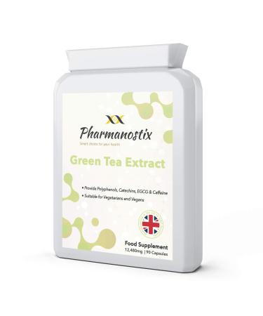 Green Tea Extract Supplement (12 480mg) - 90 Capsules - Providing Polyphenols Catechins and EGCG - Manufactured in UK to GMP Standards- Pharmanostix