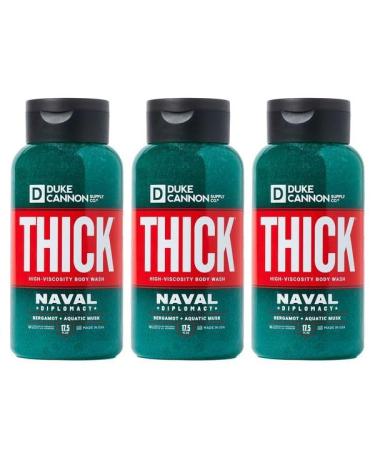 Duke Cannon Supply Co. THICK High-Viscosity Body Wash for Men - Smells Like Naval Supremacy 17.5 Fl Oz 3PACK Naval Diplomacy