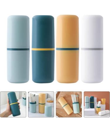 Zerodeko Travel Wash Cup Set - 4pcs Portable Toothbrush Holder & Cover for Kids - Outdoor Toothbrush Case & Toddler Toothpaste Storage - Buy Online on GoSupps.com