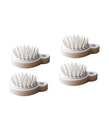 Beaupretty 4 pieces bathroom accessories scalp massage Brush massage brush for the scalp scalp nursing brush clothes collector cleaning scrubber hair washing clean bathing brush japan white